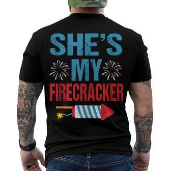 Shes My Firecracker His And Hers 4Th July Couples Men's T-shirt Back Print - Seseable