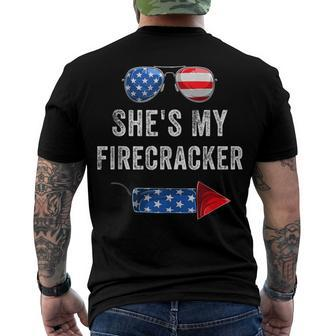 Mens Shes My Firecracker His And Hers 4Th July Matching Couples Men's T-shirt Back Print - Seseable