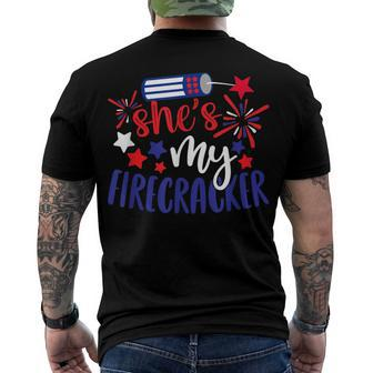 Shes My Firecracker His And Hers Patriot 4Th Of July Men's T-shirt Back Print - Seseable