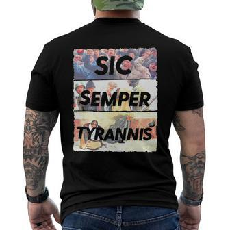 Sic Semper Tyrannis Nicolae Ceaușescu Men's Back Print T-shirt | Mazezy