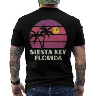 Siesta Key Florida Surfer Beach Vintage Sunset Love Fl Men's Back Print T-shirt | Mazezy