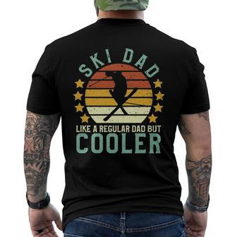 Ski Dad Skier & Skiing Lover Fathers Day Men's Back Print T-shirt | Mazezy