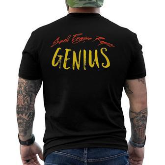 Small Engine Repair Genius Engine Mechanic Men's Back Print T-shirt | Mazezy