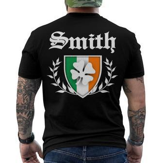 Smith Family Shamrock Crest Vintage Distressed Essential T Shirt Men's T-Shirt Back Print - Seseable