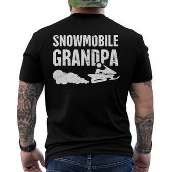 Snowmobile Grandpa Snowmobile Snowmobiling Lover Men's Back Print T-shirt | Mazezy