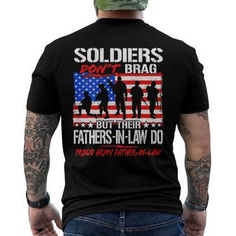 Mens Soldiers Dont Brag Proud Army Father-In-Law Dad Men's Back Print T-shirt | Mazezy