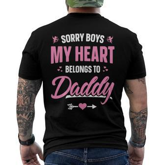 Sorry Boys My Heart Belongs To Daddy Girls Valentine Men's Back Print T-shirt | Mazezy AU