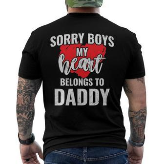 Sorry Boys My Heart Belongs To Daddy Kids Valentines Gift Men's Crewneck Short Sleeve Back Print T-shirt