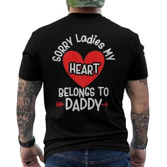 Sorry Ladies My Heart Belongs To Daddy Valentines Day Men's Back Print T-shirt | Mazezy CA