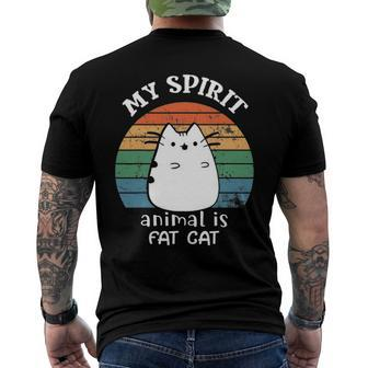 My Spirit Animal Is Fat Cat For Fat Cat Lover Vintage Style Men's Back Print T-shirt | Mazezy