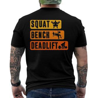 Squat Bench Deadlift Powerlifter Bodybuilding Fitness Men's Back Print T-shirt | Mazezy