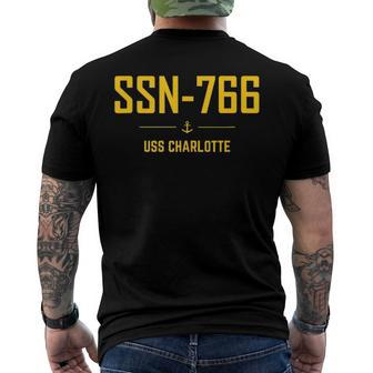 Ssn-766 Uss Charlotte Men's Back Print T-shirt | Mazezy