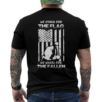 We Stand For The Flag Kneel For The Fallen Jumper Men's Back Print T-shirt | Mazezy