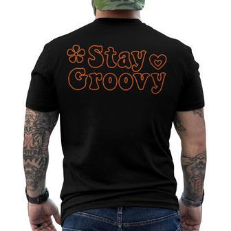Stay Groovy Hippie Retro Style Men's T-shirt Back Print - Seseable