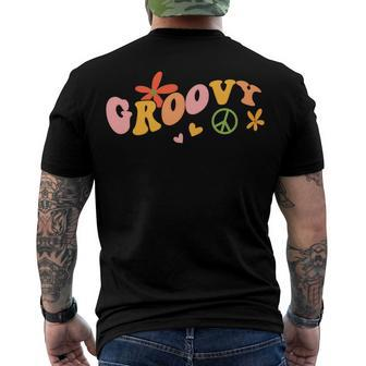 Stay Groovy Hippie V3 Men's T-shirt Back Print - Seseable
