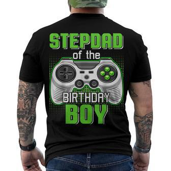 Stepdad Of The Birthday Boy Video Game B-Day Top Gamer Party Men's T-shirt Back Print - Seseable