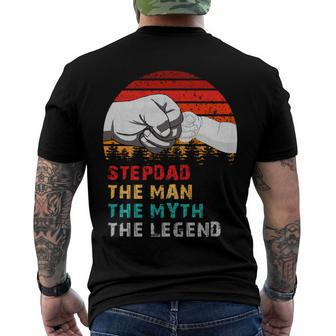 Stepdad The Man The Myth The Legend Men's Crewneck Short Sleeve Back Print T-shirt - Monsterry AU