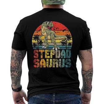 Stepdadsaurusrex Dinosaur Stepdad Saurus Family Matching Men's Back Print T-shirt | Mazezy