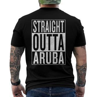 Straight Outta Aruba Great Travel & Idea Men's Back Print T-shirt | Mazezy