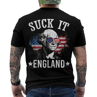 Suck It England 4Th Of July George Washington Men's T-shirt Back Print - Seseable
