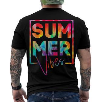 Summer Vibes Tie Dye Hello Summer Vacation Men's Crewneck Short Sleeve Back Print T-shirt | Favorety AU