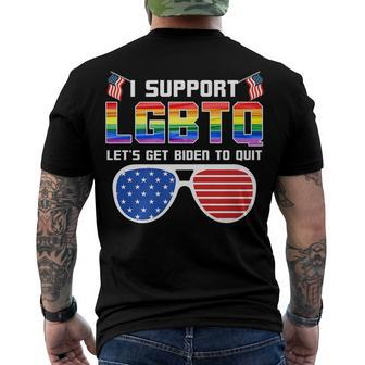 I Support Lgbtq Lets Get Biden To Quit Political Men's T-shirt Back Print - Seseable