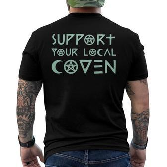 Support Your Local Coven Witch Clothing Wicca Men's Back Print T-shirt | Mazezy