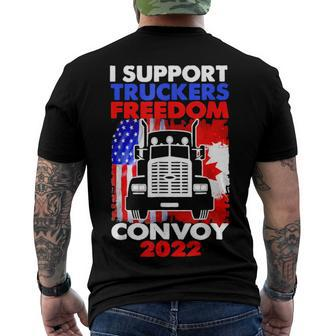 I Support Truckers Freedom Convoy 2022 V3 Men's T-shirt Back Print - Seseable