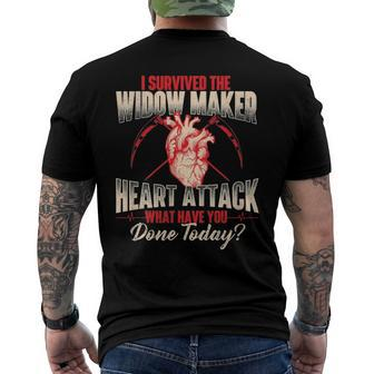 I Survived The Widow Maker - Heart Attack Survivor Recovery Men's Back Print T-shirt | Mazezy