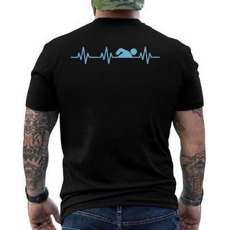 Swimmer Heartbeat Swimming Accessories And Men's Back Print T-shirt | Mazezy