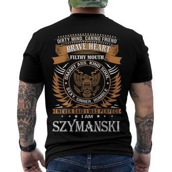 Szymanski Name Szymanski Brave Heart Men's T-Shirt Back Print - Seseable