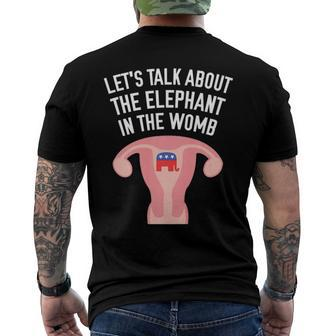 Lets Talk About The Elephant In The Womb Feminist Men's Back Print T-shirt | Mazezy