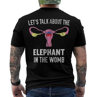 Lets Talk About The Elephant In The Womb Men's Back Print T-shirt | Mazezy
