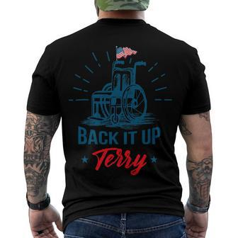 Back Up Terry 4Th Of July American Flag Wheelchair American T-Shirt Men's T-shirt Back Print - Seseable