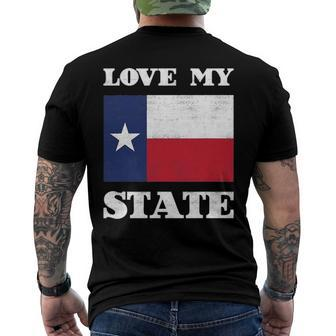 Texas State Flag Saying For A Pride Texan Loving Texas Men's Back Print T-shirt | Mazezy