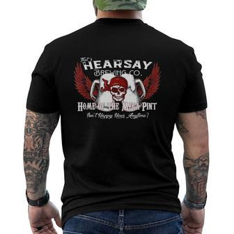 Thats Hearsay Brewing Co Home Of The Mega Pint Skull Men's Back Print T-shirt | Mazezy