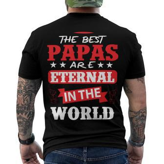 The Best Papas Men's Crewneck Short Sleeve Back Print T-shirt - Monsterry AU
