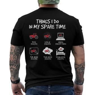 Things I Do In My Spare Time Tractor Driver Men's Back Print T-shirt | Mazezy