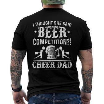 Mens I Thought She Said Beer Competition Cheer Dad Men's Back Print T-shirt | Mazezy