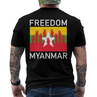 Three Finger Salute Myanmar Freedom Men's Back Print T-shirt | Mazezy