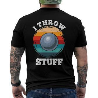 I Throw Stuff Shotput Athlete Throwing Retro Sunset Vintage Men's Back Print T-shirt | Mazezy
