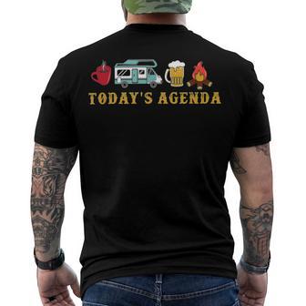 Today’S Agenda Camping Men's Crewneck Short Sleeve Back Print T-shirt | Favorety