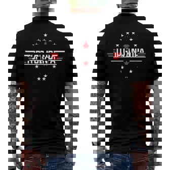 Top Grandpa Birthday Gun Jet Fathers Day 80S Dad Men's T-shirt Back Print - Seseable