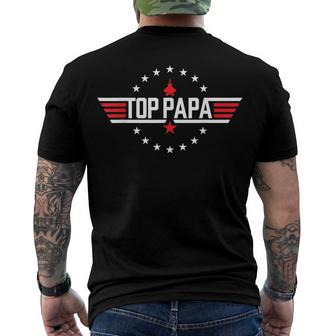 Top Papa Birthday Gun Jet Fathers Day 80S Father Air Men's T-shirt Back Print - Seseable