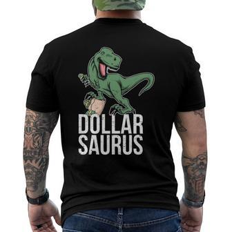 Trader Investor Stock Market Dollar Moneyrex Saurus Men's Back Print T-shirt | Mazezy