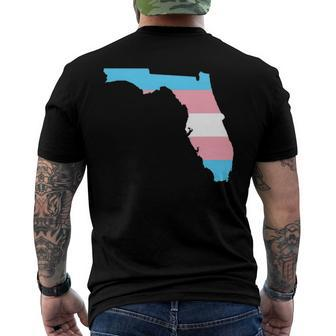 Trans Flag Florida - Lgbt Pride Support Men's Back Print T-shirt | Mazezy