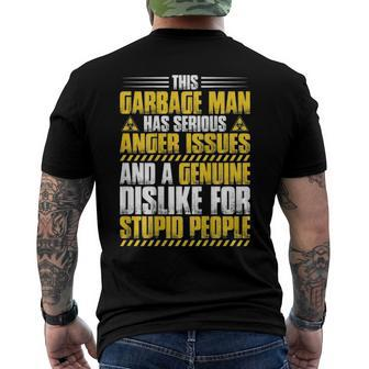 Trashman Anger Issues Garbage Man Men's Back Print T-shirt | Mazezy
