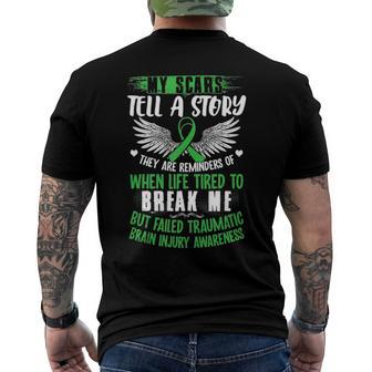 Traumatic Brain Injury Awareness Tbi Awareness Men's Back Print T-shirt | Mazezy