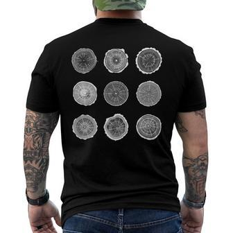 Tree Trunk Pattern Tree Forest Growth Rings Men's Back Print T-shirt | Mazezy