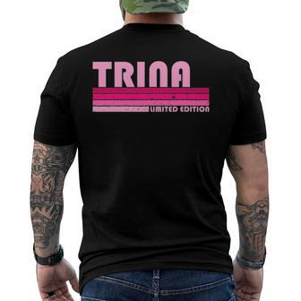 Trina Name Personalized Retro Vintage 80S 90S Birthday Men's Back Print T-shirt | Mazezy